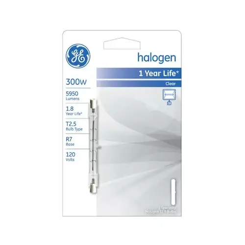 GE 19379 Halogen Bulb 300 W T2.5 Specialty 5,950 lm White Frosted