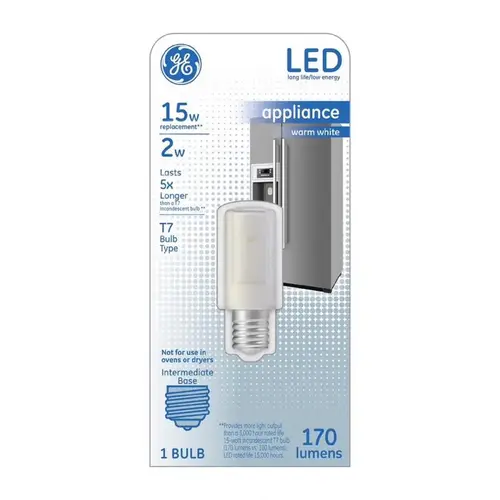 GE 29039 LED Bulb T7 E17 (Intermediate) Warm White 15 Watt Equivalence Glass