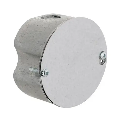 RACO 299 4 in. Round Ceiling Rated Box 2-1/8 in. Deep with Five 1/2 in. KO's Gray