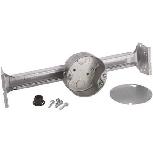 RACO 926-1 KWIK-BRACE with 1-1/2 in. Deep Box for New Construction with Three 1/2 in. KO's Gray