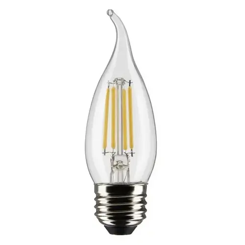 Satco S21852 60W Equivalent Warm White Clear CA10 Medium LED Decorative Light Bulb - pack of 2