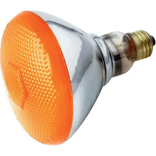 Satco S4425 Incandescent Reflector Flood Light Bulb Weatherproof 100-Watt BR38 E26 Amber
