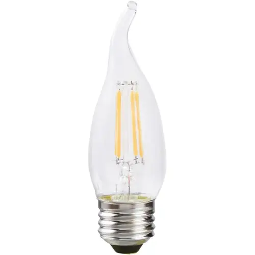 Sylvania 40756 Natural LED Bulb, Decorative, B10 Bent Tip Lamp, 40 W Equivalent, E26 Lamp Base, Dimmable, Clear - pack of 2