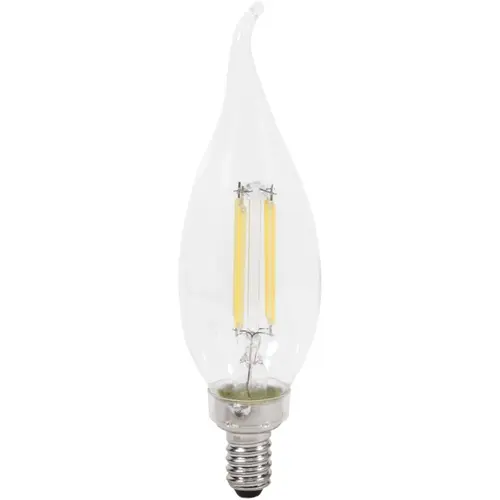 Sylvania 40791 Natural LED Bulb, Decorative, B10 Bent Tip Lamp, 40 W Equivalent, E12 Lamp Base, Dimmable, Clear - pack of 2