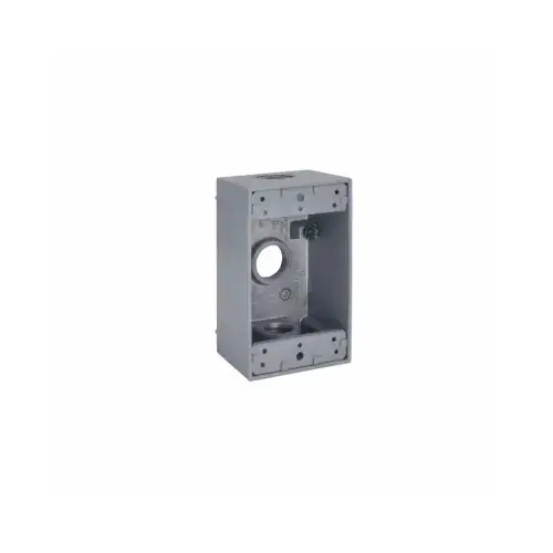 Bell Outdoor 5324-0 1-Gang Weatherproof Box, (3) 3/4 in. Threaded Outlets, Gray