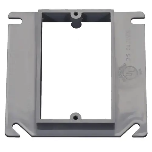 Cantex EZ03SXA Box Extension EZ Box New and Old Work Square PVC 1 gang Gray Gray
