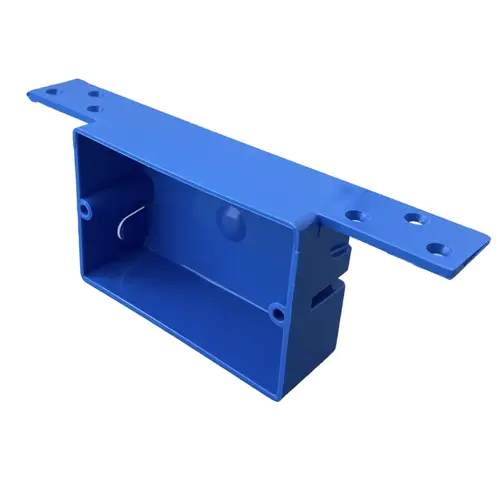 Carlon B108B-UPC Single Gang Switch & Outlet Box, Shallow With Bracket Blue