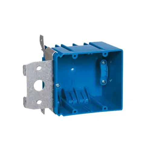 Carlon B234ADJC 2-Gang 34 cu. in. Adjustable PVC Electrical Box with Side Clamp Blue