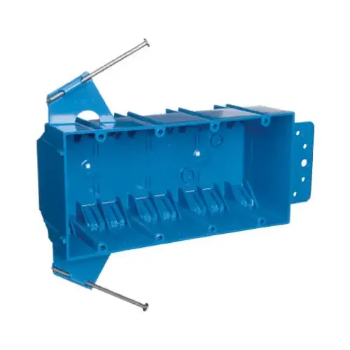 Carlon B455A-UPC 4 Gang New Work Switch & Outlet Box, 7-3/5 x 3-7/10 x 2-1/2 In. Deep Blue