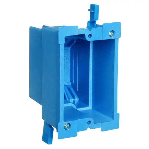 Carlon BH118R Outlet Box, 1 -Gang, PVC, Blue, Clamp Mounting