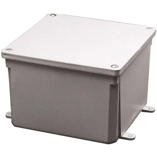 Carlon E989RRR-UPC 6 in. x 6 in. x 6 in. PVC Junction Box Gray