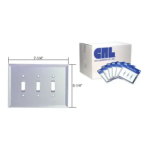 CRL B9C Clear Mirror Glass Triple Toggle Switch in Bulk Pack