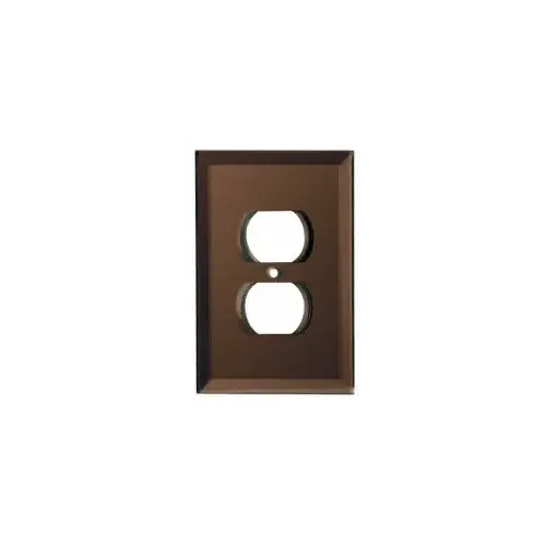 CRL GPP2M0 Duplex Plug Back Painted Glass Cover Plate - Mocha