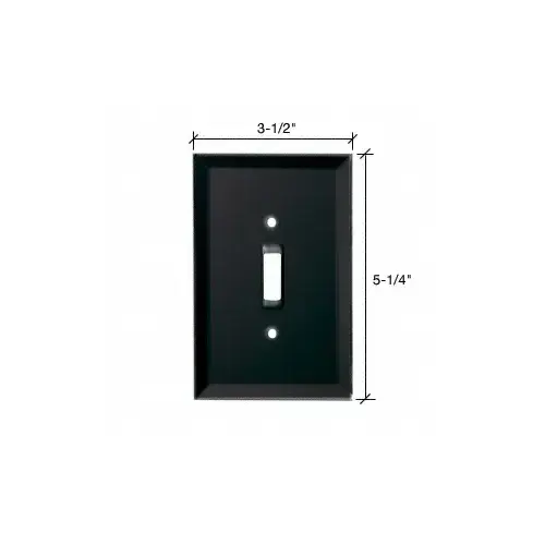 CRL GPP3BL Black Toggle Switch Back Painted Glass Cover Plate