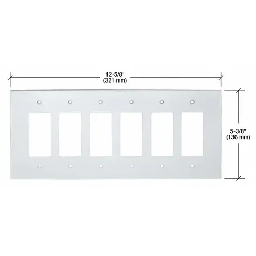 CRL PMP602 Clear Six Gang Acrylic Mirror Plate