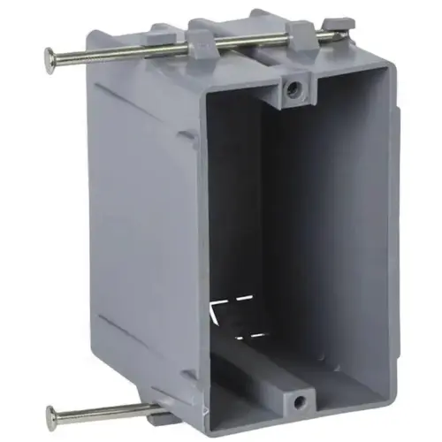 Gardner Bender BOX-NS18 1-Gang PVC New Work Wall Electrical Box, 18 Cu. In. Gray