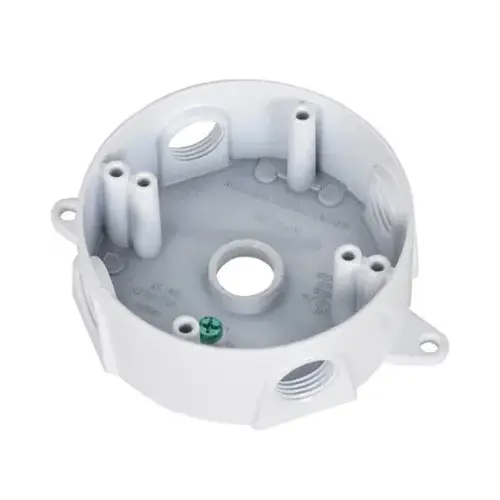 HUBBELL ELECTRICAL PRODUCTS BRD-4-W White Weatherproof Round Outlet Box