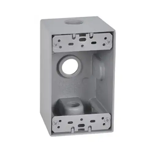 HUBBELL ELECTRICAL PRODUCTS DB50-3 Single-Gang Deep Outlet Box, Weatherproof, Gray
