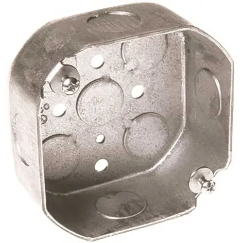 RACO 125 4 in. Octagon Box Drawn 1-1/2 in. Deep with Nine 1/2 in. KO's Gray