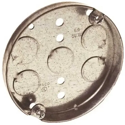 RACO 293 4 in. Round Ceiling Pan Drawn 1/2 in. Deep with Five 1/2 in. KO Gray