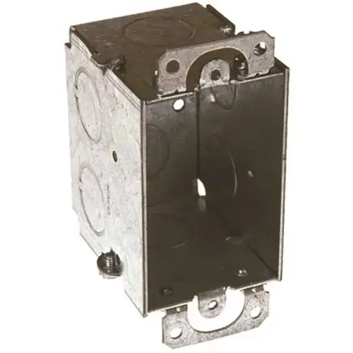 RACO 500 3 in. x 2 in. Switch Box Gangable 2-1/2 in. Deep with Eight 1/2 in. KO's Plaster Ears Gray