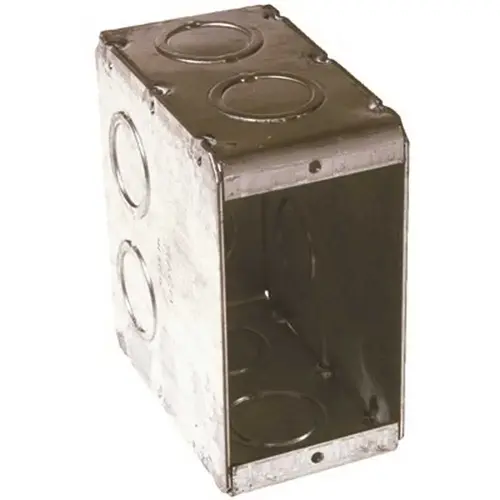 RACO 695 1-Gang Masonry Box Nongangable 3-1/2 in. Deep with Ten Concentric KOs Gray
