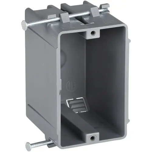 UNBRANDED BCJ-005 1-Gang PVC Molded New Work Wall Electrical Box, 18 Cu. In. Gray