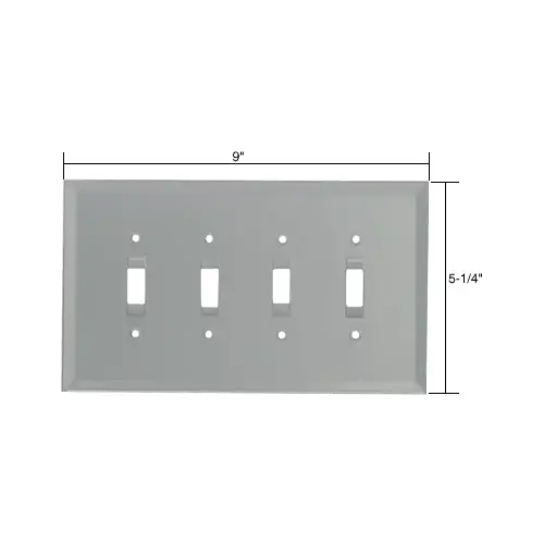 CRL GMP11G Gray Quad Toggle Glass Mirror Plate