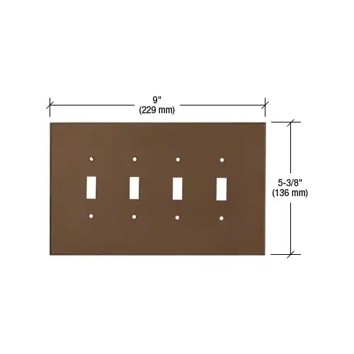 CRL PMP401BRZ Bronze Quad Toggle Acrylic Mirror Plate