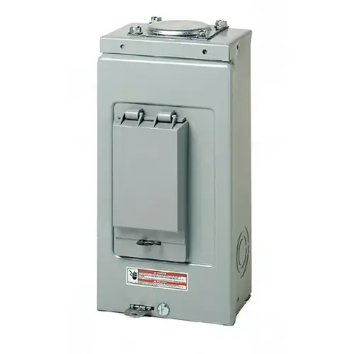 Eaton BR24L70RP BR Load Center, 70 A, 2 -Space, 4 -Circuit, Main Lug, NEMA 3R Enclosure, Plug Mounting Light Gray