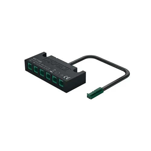 Hafele 833.77.839 6-Way Distributor, Hafele Loox5, without Switching Function, 24 V 90 W, 2 3/4" x 1 3/16" x 9/16" Black
