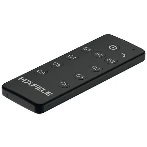 Hafele 833.89.121 Remote Control, for 6-Channel Receiver For Loox Premium radio receiver 12 V / 24 V, Black Black