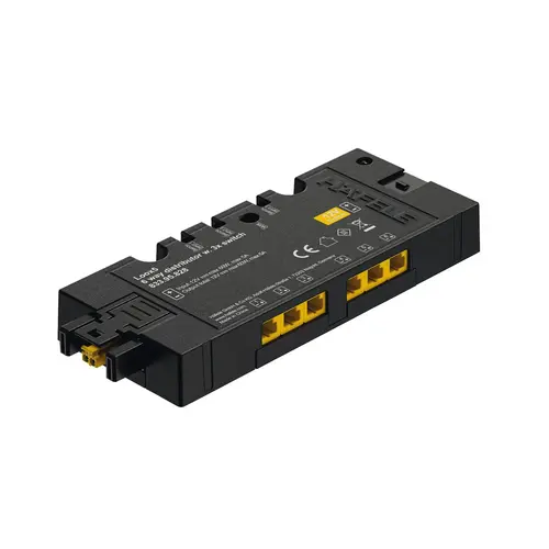 Hafele 833.95.828 6-Way Distributor, Hafele Loox5, With Multi-Switching Function, 12 V 60 W, 4 3/4" x 2" x 5/8" Black