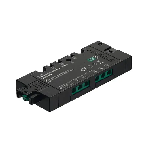 Hafele 833.95.829 6-Way Distributor, Hafele Loox5, 6-way, with switching function, with 3 switches 90 W, 4 3/4" x 2" x 5/8" Black