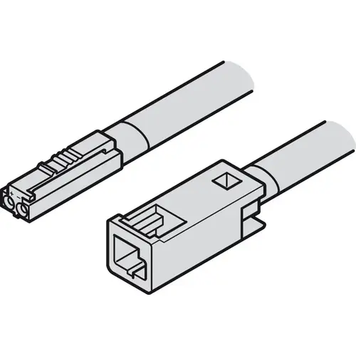 Hafele 833.95.881 CL3R Extension lead, Hafele Loox5 monochrome, 24 V, 18 AWG 118 1/8" for In-wall leads; designed to be routed behind drywall, Length: (118 1/8") 3000 mm