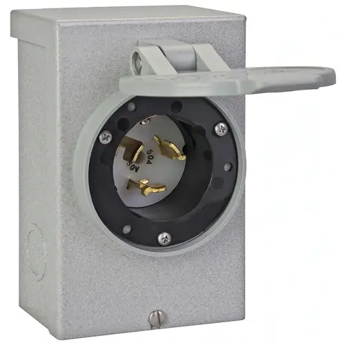 Reliance Controls PB50RC PB50 Power Inlet Box, 50 A, 125/250 V, Gray