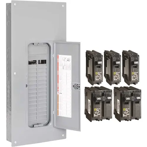 Square D HOM3060L225PGCVP Homeline 225 Amp 30-Space 60-Circuit Indoor Main Lug Plug-On Neutral Load Center with Cover, Ground Bar - Value Pack