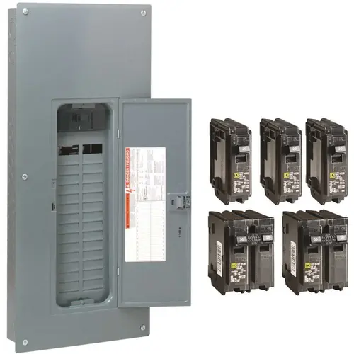 Square D HOM3060M150PCVP Homeline 150 Amp 30-Space 60-Circuit Indoor Main Breaker Plug-On Neutral Load Center with Cover - Value Pack