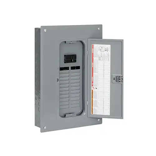 Square D QO124M100PC QO 100 Amp 24-Space 34-Circuit Indoor Main Breaker Plug-On Neutral Load Center with Cover