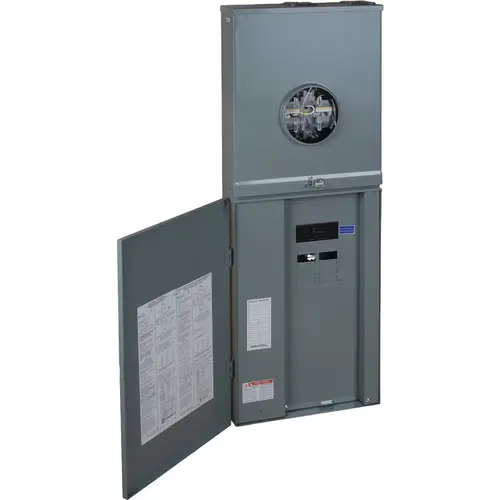 Square D RC816F200SL Homeline 200A 8-Space 16-Circuit Outdoor Combination Meter Socket & Main Breaker Load Center