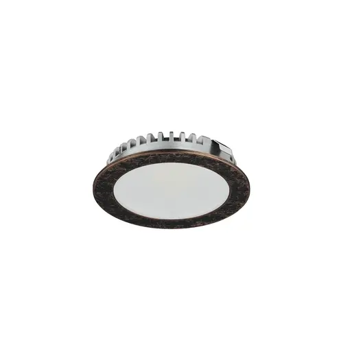 Hafele 833.72.543 Recess Mounted Downlight, Round, Hafele Loox LED 2094, zinc alloy, 12 V 60 lm/W 150 lm Aluminum, Light color: Warm white 3000K, luminous flux: 150 lm, bronze colored
