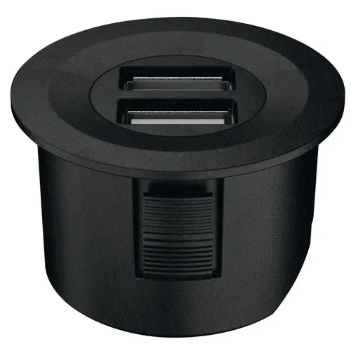 Hafele 833.73.751 USB Converter, Hafele Loox ESC 2001 Modular, Round round For 12 V system, Plastic, matt black Black, matt