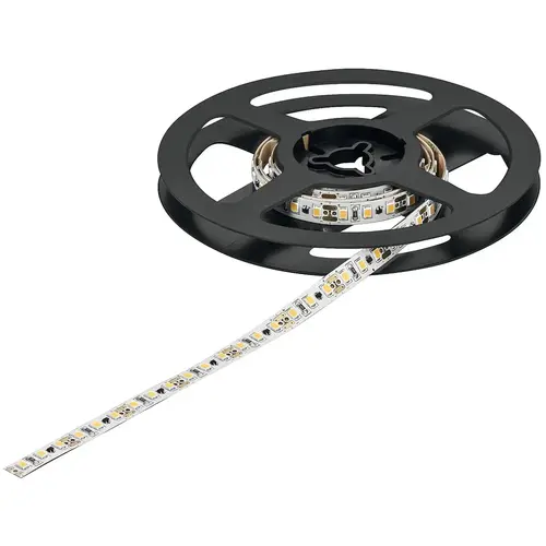 Hafele 833.74.372 Flexible Strip Light, Hafele Loox5 LED 2077, 12 V, monochrome constant current, (5/16") 8 mm 196 7/8" 84 lm/W 810 lm 5 m 120 LEDs/m, 9.6 W/m, Warm white 2700 K, (196 7/8") 5 m available length White