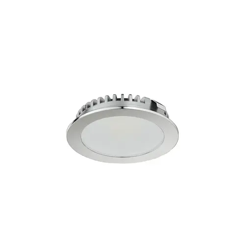 Hafele 833.75.322 Recess Mounted Downlight, Round, Hafele Loox LED 3094, zinc alloy, 24 V 66 lm/W 165 lm Aluminum, Light color: Cool white 4000 K, luminous flux: 165 lm, chrome colored
