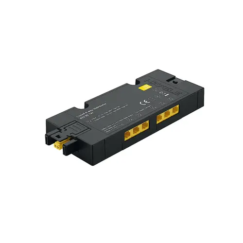 Hafele 833.95.747 6-Way Distributor, Hafele Loox5, Box to Box without Switching Function, 12 V 60 W, 4 3/4" x 2" x 5/8" Black