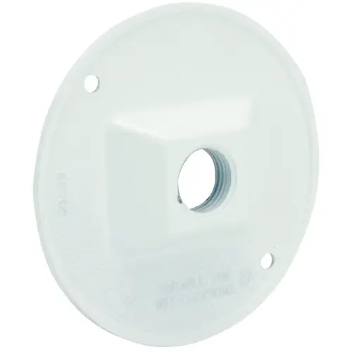Hubbell 5193-6 Cluster Cover, 4-1/8 in Dia, 4-1/8 in W, Round, Metal, White, Powder-Coated