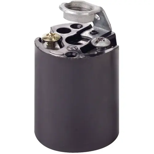 Leviton 918-03352-008 3352-8 Lamp Holder, 250 V, 660 W, Phenolic Housing Material, Black
