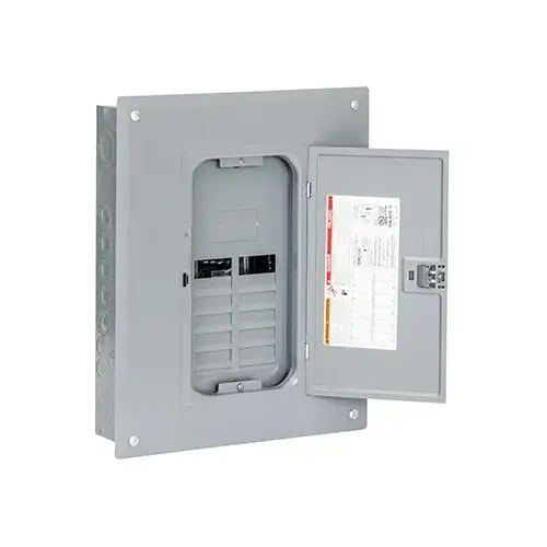 Square D HOM816L125PC Homeline Load Center, 125 A, 8 -Space, 16 -Circuit, Main Lug, NEMA 1 Enclosure, Gray