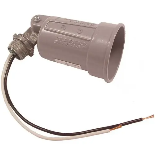 BELL 5606-0 150W PAR38 Gray Single Bulb Weatherproof Outdoor Lampholder, Shrink Wrapped