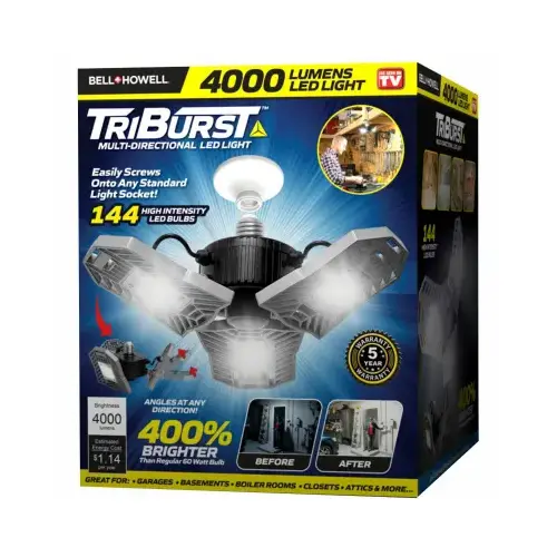 Bell   Howell 7090 TriBurst Series High-Intensity Light, LED Lamp, 4000 Lumens Lumens, 6500 K Color Temp, Aluminum Fixture